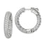 Sterling Shimmer Sterling Silver Rhodium-plated 136 Stone Pav̢̢̮ââ¬Å¡Ã¬Ãâ¦Ã¡ 2.0mm CZ In and Out Round Hinged Hoop Earrings