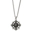 Stainless Steel Men's Necklace with Black CZ Skulls & Fleur de Lis