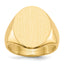 14k 20.5x16.0mm Closed Back Mens Signet Ring