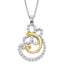 Sophia Jewelers Sterling Silver & Gold-Plated Butterfly Necklace with CZ Elegance