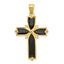 14K Gold Enameled Latin Cross Pendant with Solid Cast Design