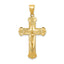 14K Gold Polished Solid Crucifix Pendant Elegant Cast Design