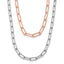 Sterling Silver Rh-p Rose-tone 2-strand with 1.25in ext. Necklace