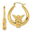 10K Gold Angel Hoop Earrings with Polished Finish and Secure Closure