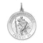 Sophia Jewelers Sterling Silver Saint Christopher Medal with Rhodium Polish