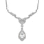 Cheryl M Sterling Silver Rhodium-plated Fancy Brilliant-cut CZ Teardrop Dangle 16 Inch Necklace with 2.25 Inch Extender
