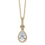14k 2 carat Lab Grown Diamond VS+ F+ Pear Complete 18 inch Halo Pendant Necklace