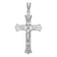 14K White Gold Crucifix Pendant with Polished Diamond-Cut Finish by Sophia