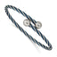 Stainless Steel Polished Blue IP-plated 3.00mm Flexible Bangle Bracelet for Women