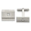 Stainless Steel Brushed & Polished CZ Square Cuff Links