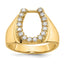 14k 1/2 carat AA Diamond Mens Horseshoe Ring