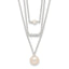 Sterling Silver Rhodium-Rhodium-Plated Multi Strand CZ and Glass Pearl Necklace