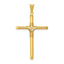 14K Gold Polished Cross Pendant with 3D Center Wrap Design