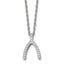 Wishbone CZ Necklace in Stainless Steel