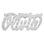 14k White Gold Satin Diamond-cut Heart Name Plate