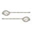 1928 Jewelry Set of 2 Silver-tone Fancy Clear Crystal Hairpins