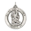Sterling Silver 925 St. Christopher Medal with Antiqued Finish 41mm Solid Pendant