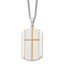 Chisel Stainless Steel Brushed and Polished Yellow IP-plated Cross Dog Tag on a 22 inch Curb Chain Necklace