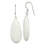 Sterling Silver Polished White Jade Teardrop Dangle Earrings