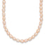 Sterling Silver Rhodium-plate 4-5mm Pink Rice Freshwater Cultured Pearl Children's 13 inch Necklace
