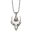 Men's Stainless Steel Skull Necklace with Polished Antiqued Finish 22in