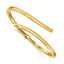 Sterling Silver Gold-tone Polished Bypass Hinged Bangle