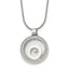 Floating CZ Glass Circle Necklace in Stainless Steel
