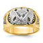 14k Two-tone Men's Polished and Textured 32nd Degree Scottish Rite Masonic Ring Mounting, Mounting Only