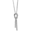 Sterling Silver Rhodium-plated CZ Knotted Snake Chain Necklace