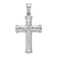 Sterling Silver Rhodium-Plated 3D Reversible Cross Pendant Diamond-Cut Elegant Design