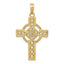 14K Gold Diamond-Cut Celtic Cross Pendant with Polished Finish