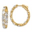 14K Yellow Gold 5 ct Lab-Created Diamond VS+ F+ Oval-Cut In-and-Out Hoop Earrings
