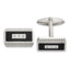 Stainless Steel Black Carbon Fiber & CZ Cuff Links