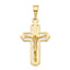 14K Yellow Gold Polished Crucifix Pendant Casted Solid Design 47mm