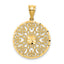 14K Gold Fancy Filigree Charm with Diamond-Cut Polished Finish Elegant and Timeless Design