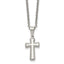 Chisel Stainless Steel Polished Small Pillow Cross Pendant on an 18 inch Cable Chain Necklace