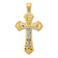 14K Two-Tone Gold Diamond-Cut Passion Crucifix Pendant Polished Finish