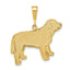 14K Gold Labrador Dog Pendant with Polished Finish and Textured Back