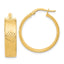 14K 8mm Polished & Textured Hinged Hoop Earrings