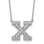 14k White Gold 1/2 carat Lab Grown Diamond VS+ F+ Complete Letter X 18 inch Initial Necklace