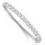 Sophia Jewelers Sterling Silver CZ Bangle with Rhodium Polish and Safety Clasp