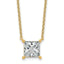 14k 3 1/2 carat Certified Lab Grown Diamond VS+ F+ Princess Complete Four Prong 18 inch Pendant Necklace