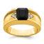 14k Onyx and Diamond Mens Ring