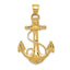 14K Gold Anchor with Rope Pendant Men's Nautical Themed, Solid, 41mm