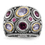 Sterling Silver Rhod. With 14k Pink Qrtz Rhodolite GA & Pink Tourmaline Ring
