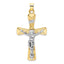 14k Two-tone Polished Solid INRI Crucifix Pendant