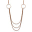 Chisel Stainless Steel Polished Rose IP-plated Multi Chain 35.5 inch Necklace