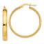 14K Gold Polished Hoop Earrings, 4x25mm Lightweight Elegance for Women