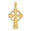 14K Gold Celtic Cross Pendant with Diamond-Cut Texture Elegant Cast Design