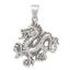 Sterling Silver 925 Antiqued Dragon Pendant Elegant Vintage Charm